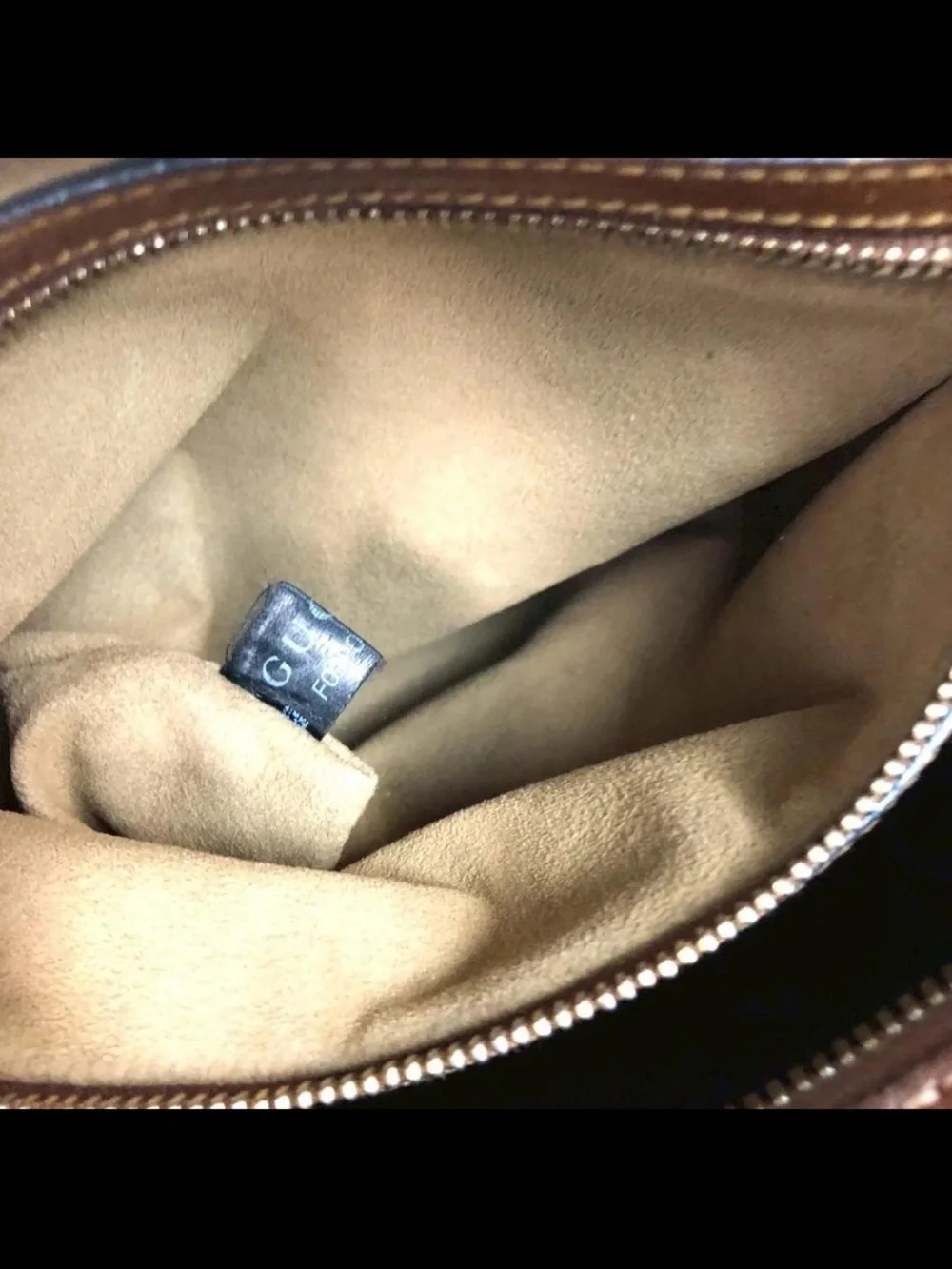 Gucci Beige GG Canvas Satchel with Brown Leather Trim